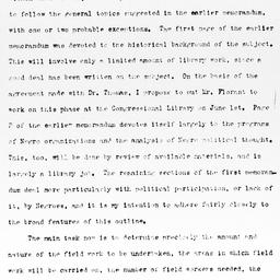 Outline Memorandum on Field...