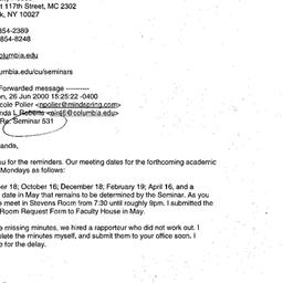 Correspondence, 2001-06-26....