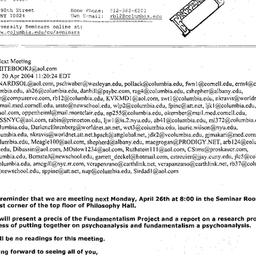 Announcements, 2004-04-26. ...