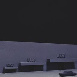 Model, exterior view of fac...