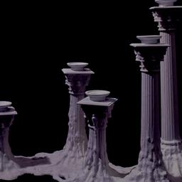 Plaster models of melting c...