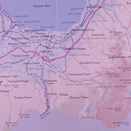 Toyama Prefecture Outline Map.