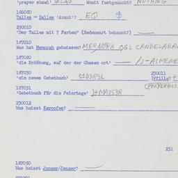 Western questionnaire, answ...