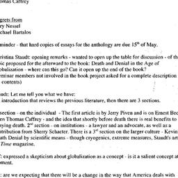 Minutes, 2004-04-14. Death,...