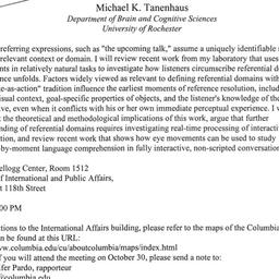 Announcements, 2003-10-30. ...