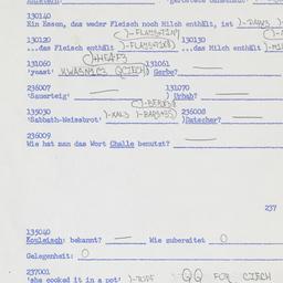 Western questionnaire, answ...