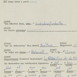 Western questionnaire, answ...