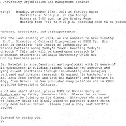 Announcements, 2004-12-13. ...