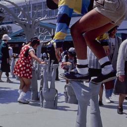 Child balancing on upside d...