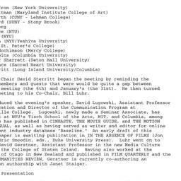 Minutes, 2001-11-08. Cinema...