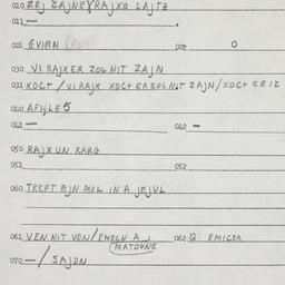 Eastern questionnaire, answ...