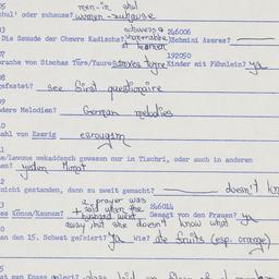 Western questionnaire, answ...