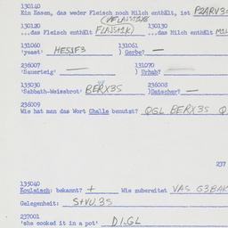 Western questionnaire, answ...