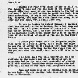 Letter from Charles Dollard...