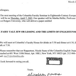 Announcements, 2005-04-07. ...