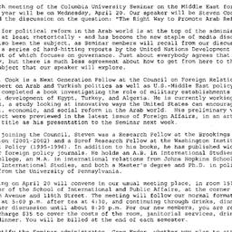 Announcements, 2005-04-20. ...