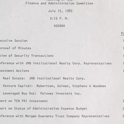 Meeting of the Finance and ...