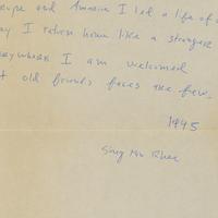 "Thoughts after return...