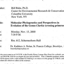 Announcements, 2000-11-13. ...