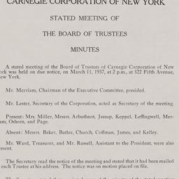 Board Meeting, 3/11/1937