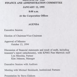 Meeting of the Finance and ...
