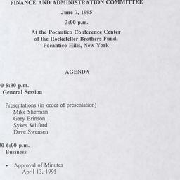 Meeting of the Finance and ...
