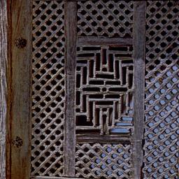 Geometric window decoration.