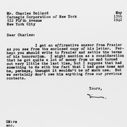 Letter from Gunnar Myrdal t...