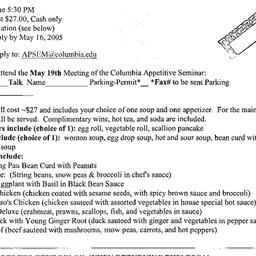 Announcements, 2005-05-19. ...