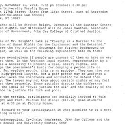 Announcements, 2004-11-11. ...