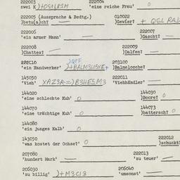 Western questionnaire, answ...