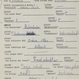 Western questionnaire, answ...