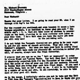 Letter from Gunnar Myrdal t...