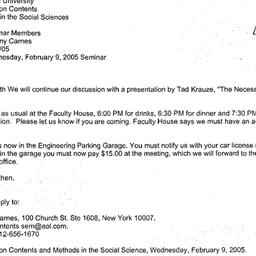Announcements, 2005-02-09. ...
