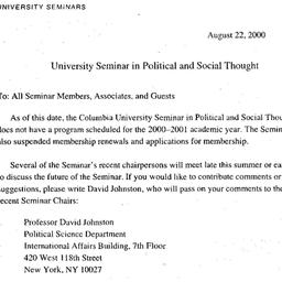 Correspondence, 2001-08-22....