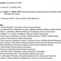 Minutes, 2003-11-13. Drugs ...