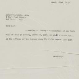 Board Meeting, 3/25/1918