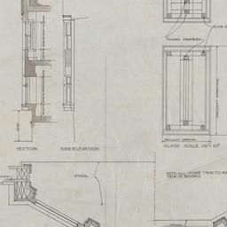 Bay window elevation, glass...