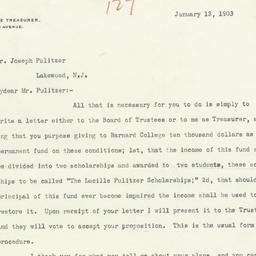 Typed Letter, Signed, To Jo...