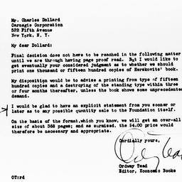 Letter from Ordway Tead to ...