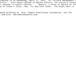 Announcements, 2001-04-11. ...