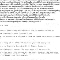 Announcements, 2004-09-23. ...