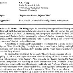 Minutes, 2003-11-05. China:...
