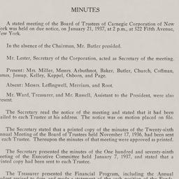 Board Meeting, 1/21/1937