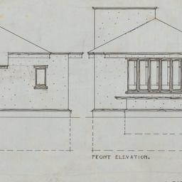 Entrance, front elevations
