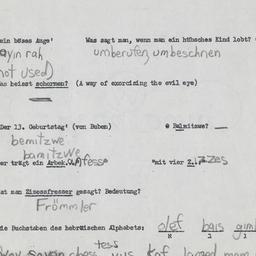 Western questionnaire, answ...