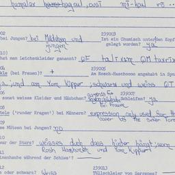 Western questionnaire, answ...
