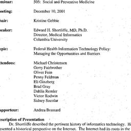Minutes, 2001-12-10. Social...
