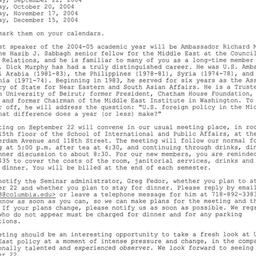 Announcements, 2004-09-22. ...