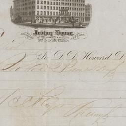 Irving House, Bill or receipt